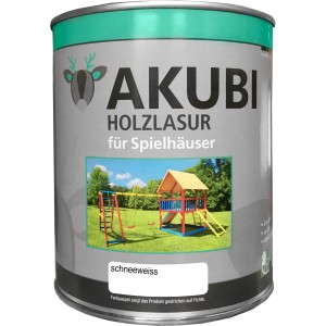 Dose Karibu Holzlasur Schneeweiß für Spielhäuser. Farbe für Kinderspielgeräte.