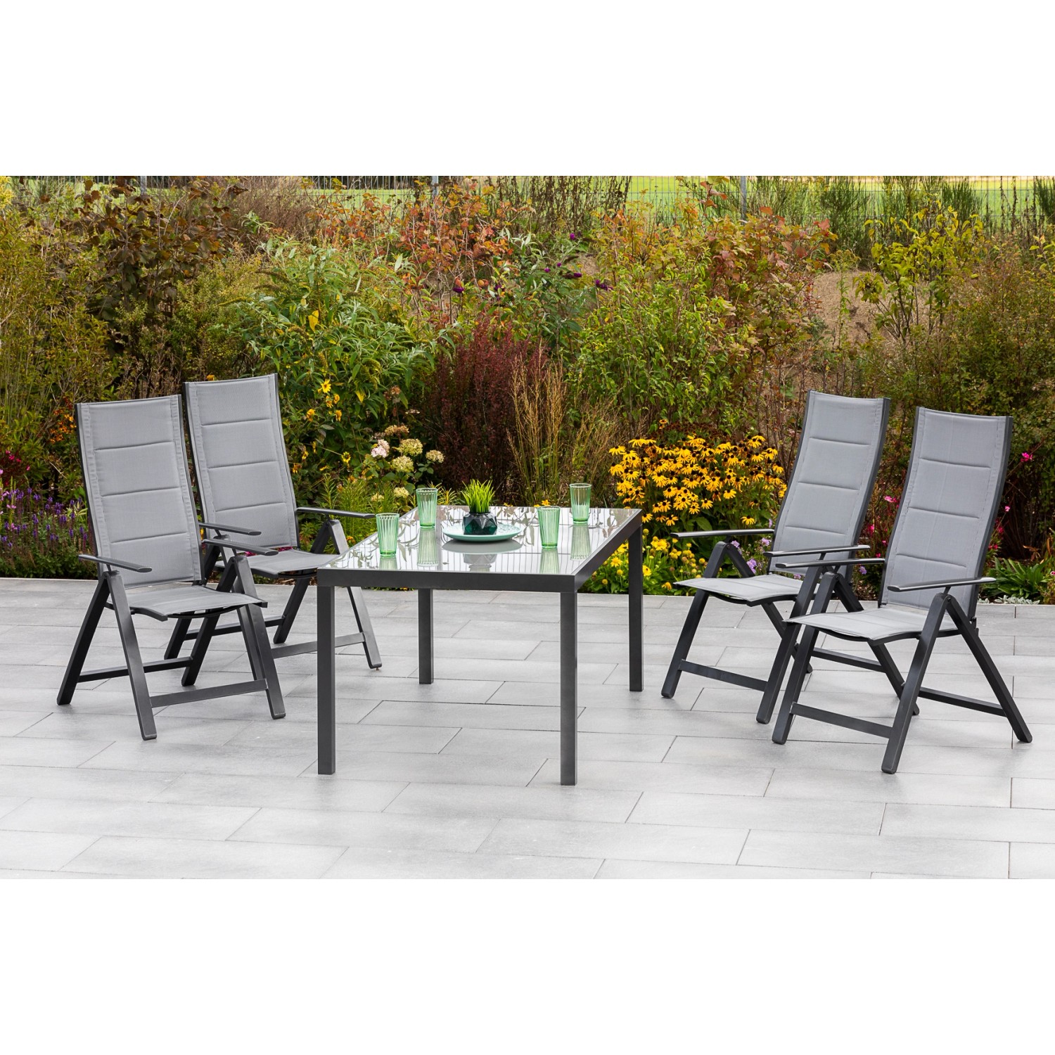Merxx Florenz Set 5-tlg. Gartentisch 150 x 90 cm günstig online kaufen