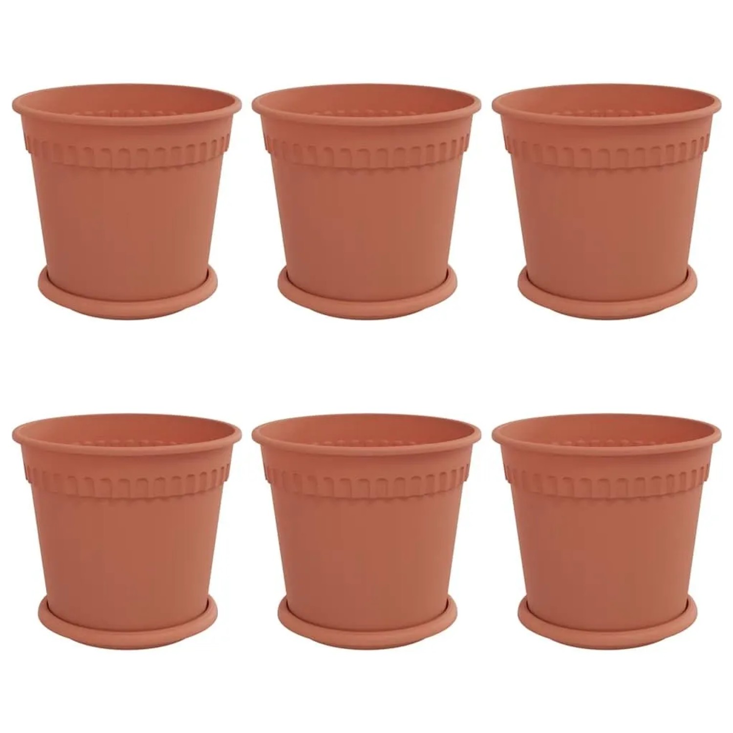 vidaXL Blumentöpfe 6 Stk Ziegelrot Ø 19 x 16 cm Kunststoff 3403257