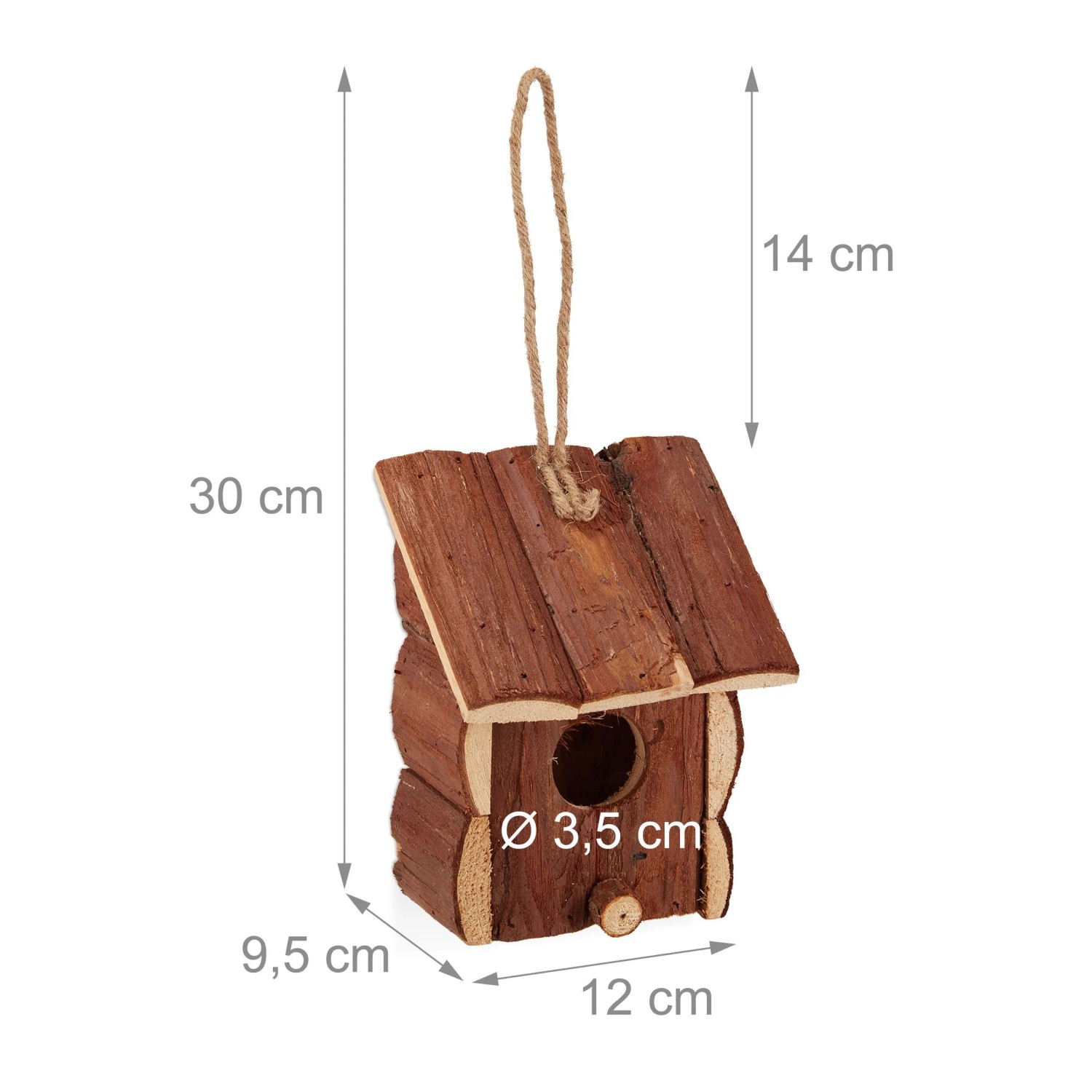Relaxdays Vogelhaus Holz Natur Mit Schlaufe 30 cm x 12 cm x 9,5 cm 0,3 kg_4