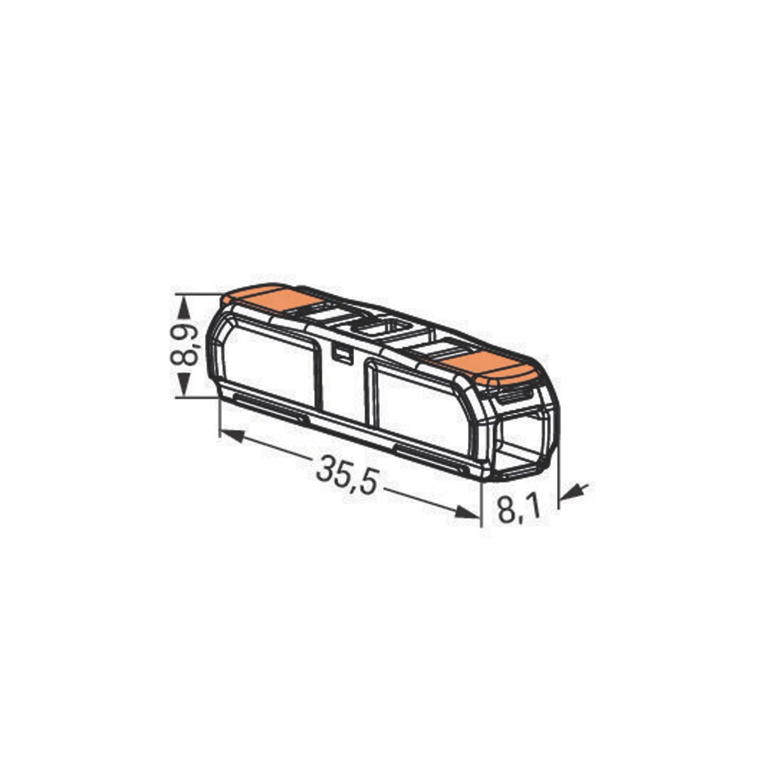 Wago Durchgangsverbinder, transparent, für 0,2-4 mm² Leitungen, 10er-Set.