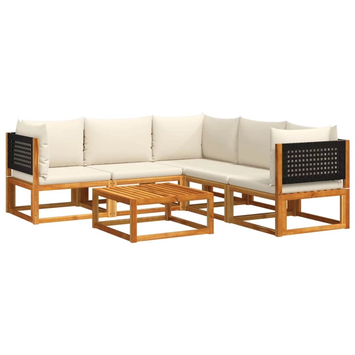 vidaXL 6-Tlg Gartensofa-Set mit Kissen Holz Akazie Rattan 3278874 günstig online kaufen