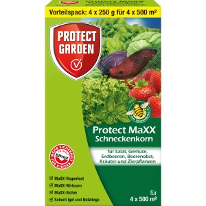 Protect Garden Schneckenkorn Protect Maxx 1kg, Vorteilspackung mit Gemüse, Erdbeeren und Kräutern.