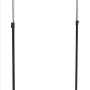 Schwarze CMI Rollgarderobe, höhenverstellbar und fahrbar für flexible Aufbewahrung von Kleidung.