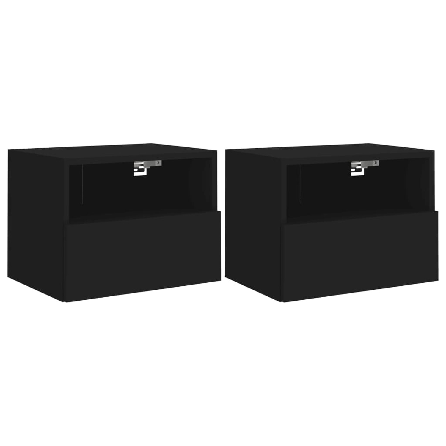 vidaXL TV-Wandschränke 2 Stk Schwarz 40x30x30 cm Holzwerkstoff 836843 günstig online kaufen