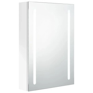 vidaXL LED-Spiegelschrank fürs Bad Glänzend Weiß 50x13x70 cm 326501