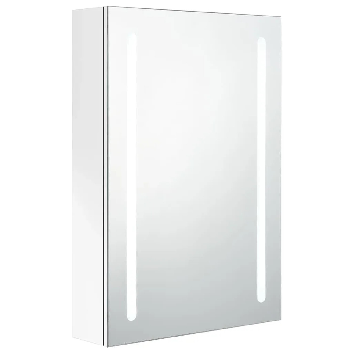 vidaXL LED-Spiegelschrank fürs Bad Glänzend Weiß 50x13x70 cm 326501