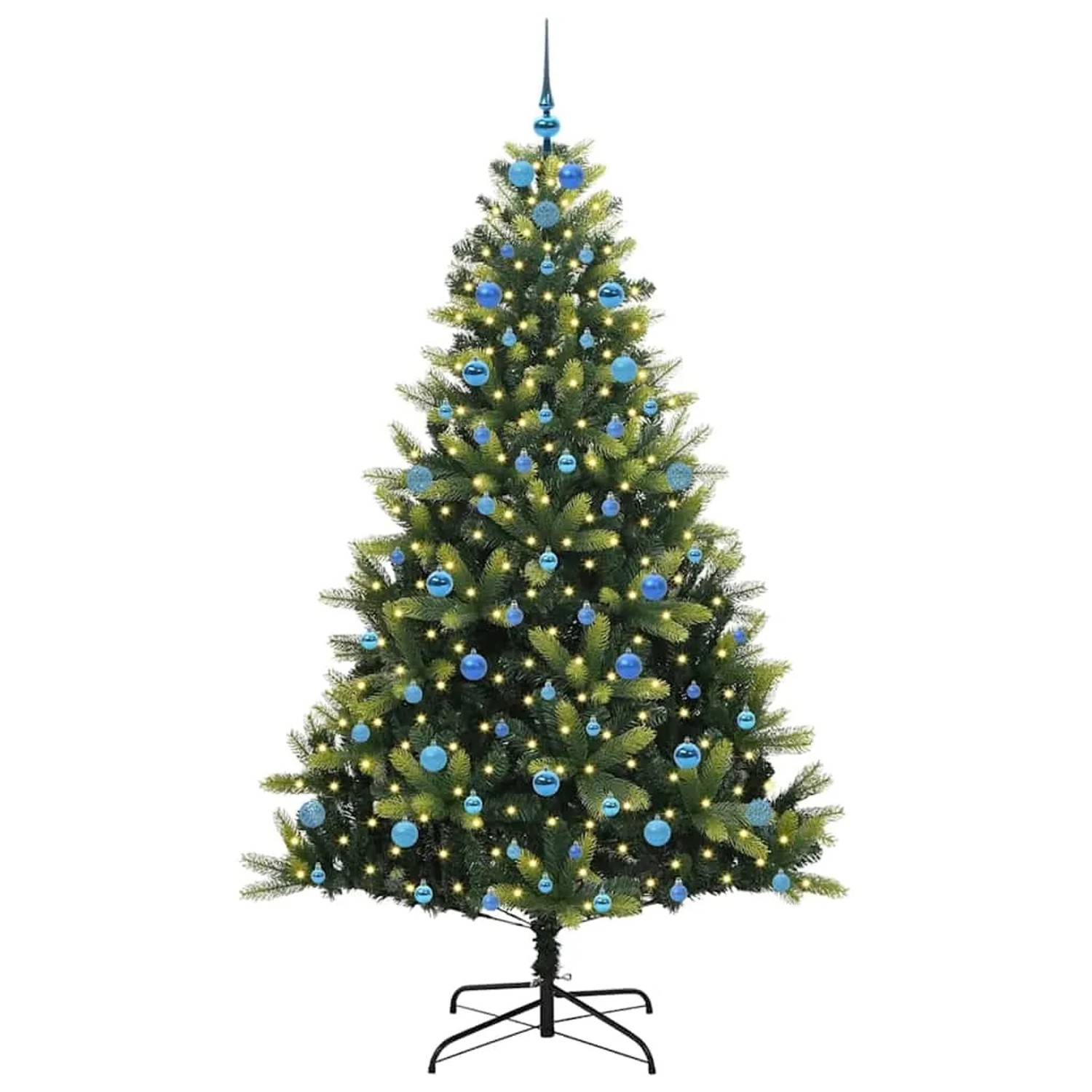 vidaXL Künstlicher Klapp-Weihnachtsbaum mit 300 LEDs Grün 210 cm 3396007