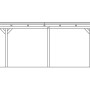 Technische Zeichnung: Skan Holz Flachdach-Einzelcarport Emsland, Seitenansicht mit Höhenangaben.