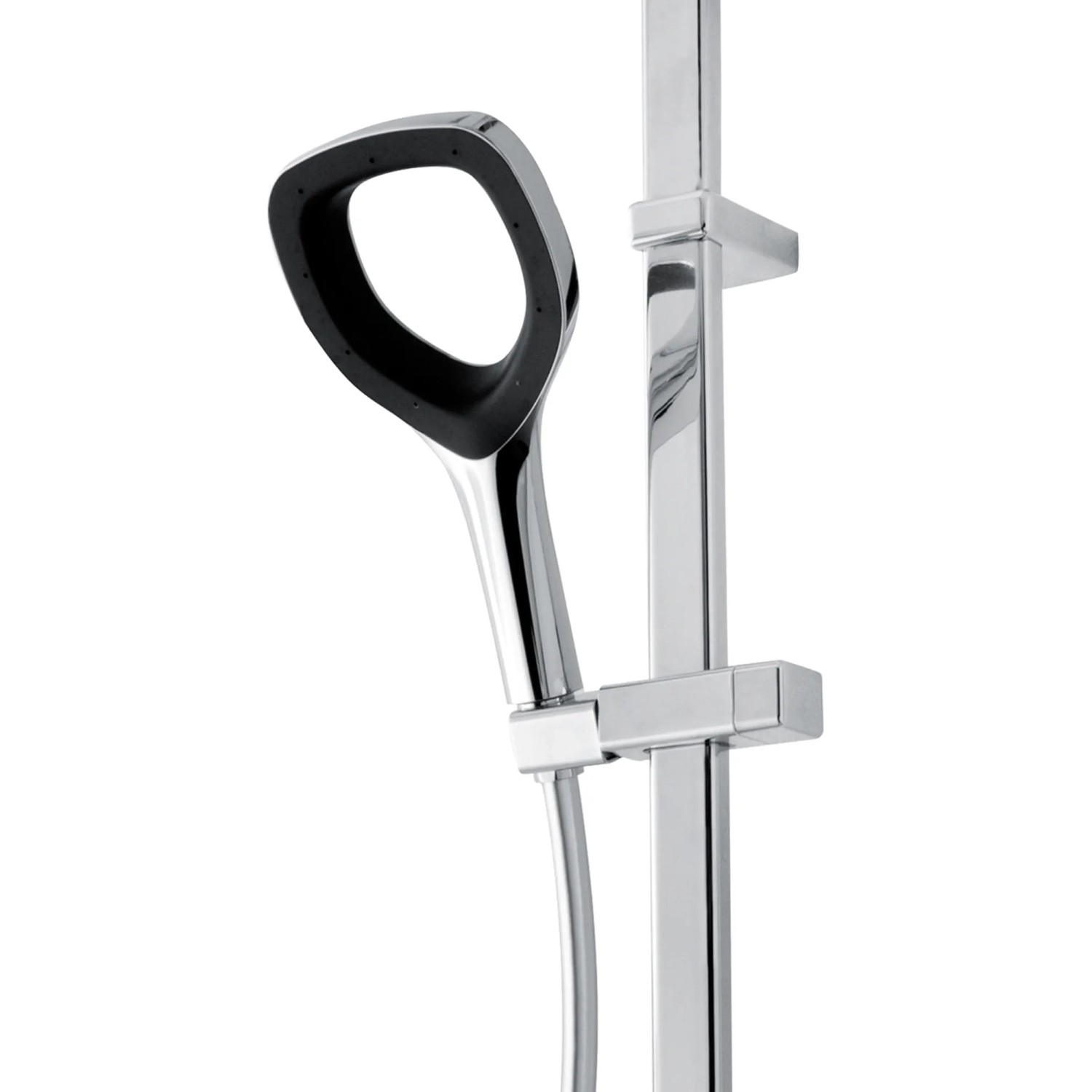 Breuer Duscharmatur Aquamaxx Splash Schwarz mit Hand- und Kopfbrause.