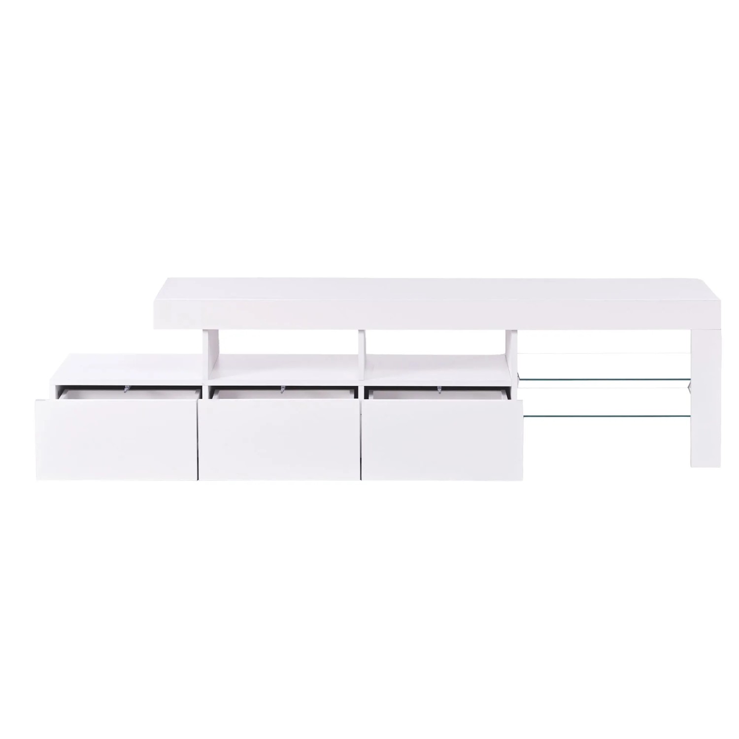 Merax TV-Schrank LED 180x35x45 cm Hochglanz Weiß
