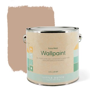Little Dutch Wandfarbe Faded Rust Rosa, 2,5 l, extra matt. Farbeimer und Farbfleck.