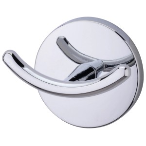 Fackelmann Doppel-Haken Vision in Chromoptik, Badhelfer für stilvolle Badezimmer.