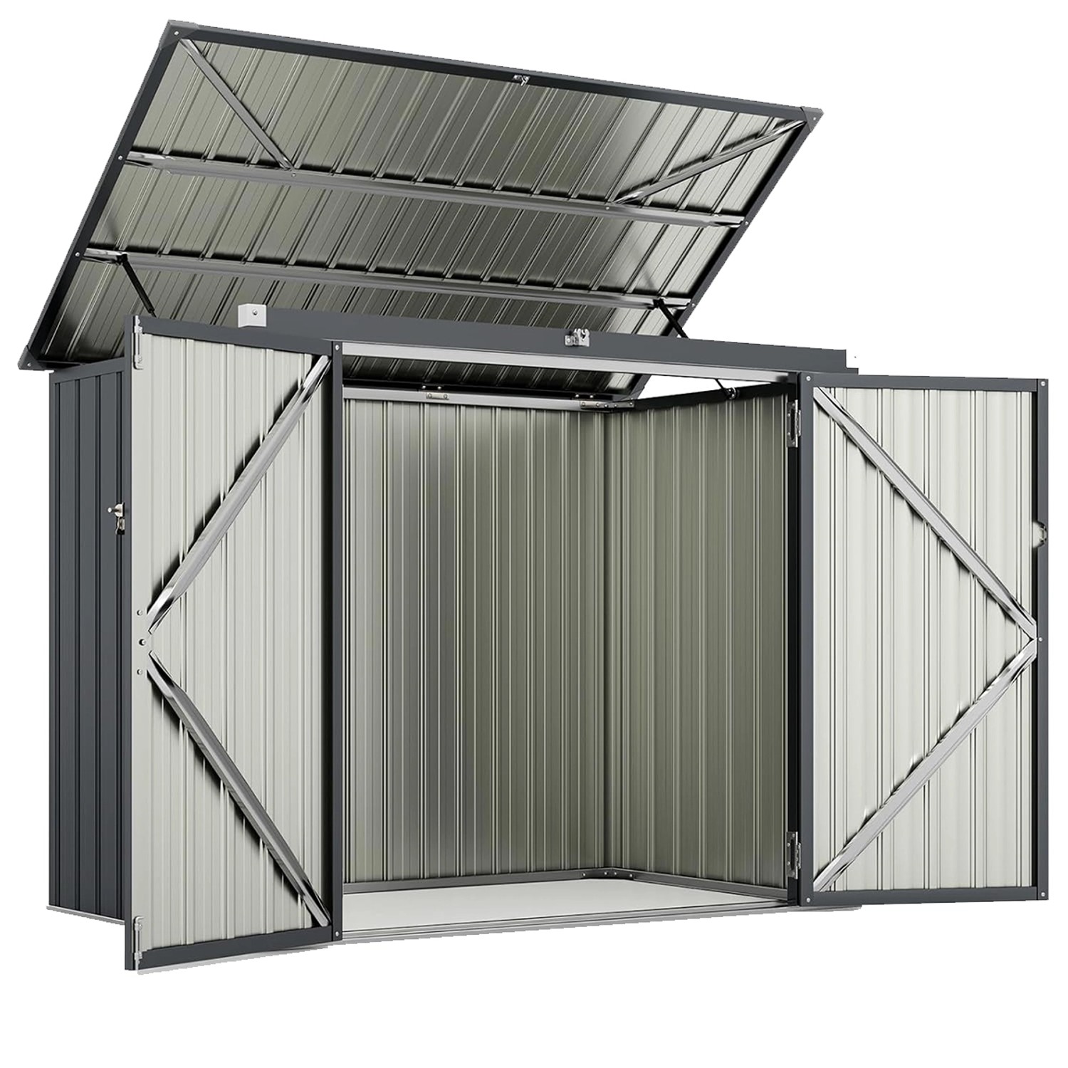 Costway Mülltonnenbox für 2 Mülltonnen 172 x 95,5 x 130 cm Schwarz günstig online kaufen