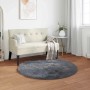 vidaXL Kunstschaffell Teppich Tafalla Anthrazit Ø 80 cm Polyester 42021601_2