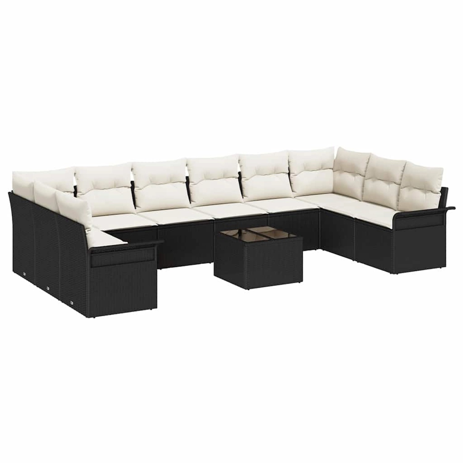 vidaXL Garten-Sofa-Set mit Kissen 11-Tlg Braun Poly Rattan 3354216 günstig online kaufen