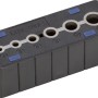 LUX Bohrschablone für präzise Löcher von 4 mm bis 12 mm Durchmesser.