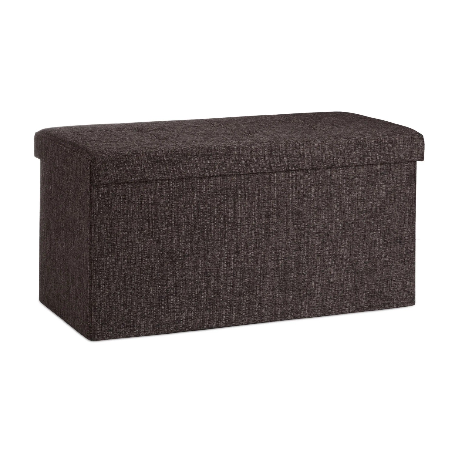 Relaxdays Sitzbank Leinen Braun Faltbar 38 cm x 76 cm x 38 cm
