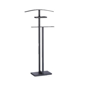 Relaxdays Stummer Diener Stahl MDF Schwarz 112 cm x 52,5 cm x 20 cm