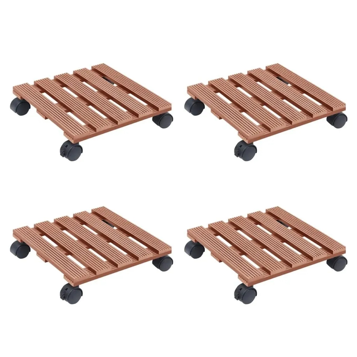 vidaXL Pflanzenroller 4 Stk Braun 30x30x7,5 cm WPC 3143927