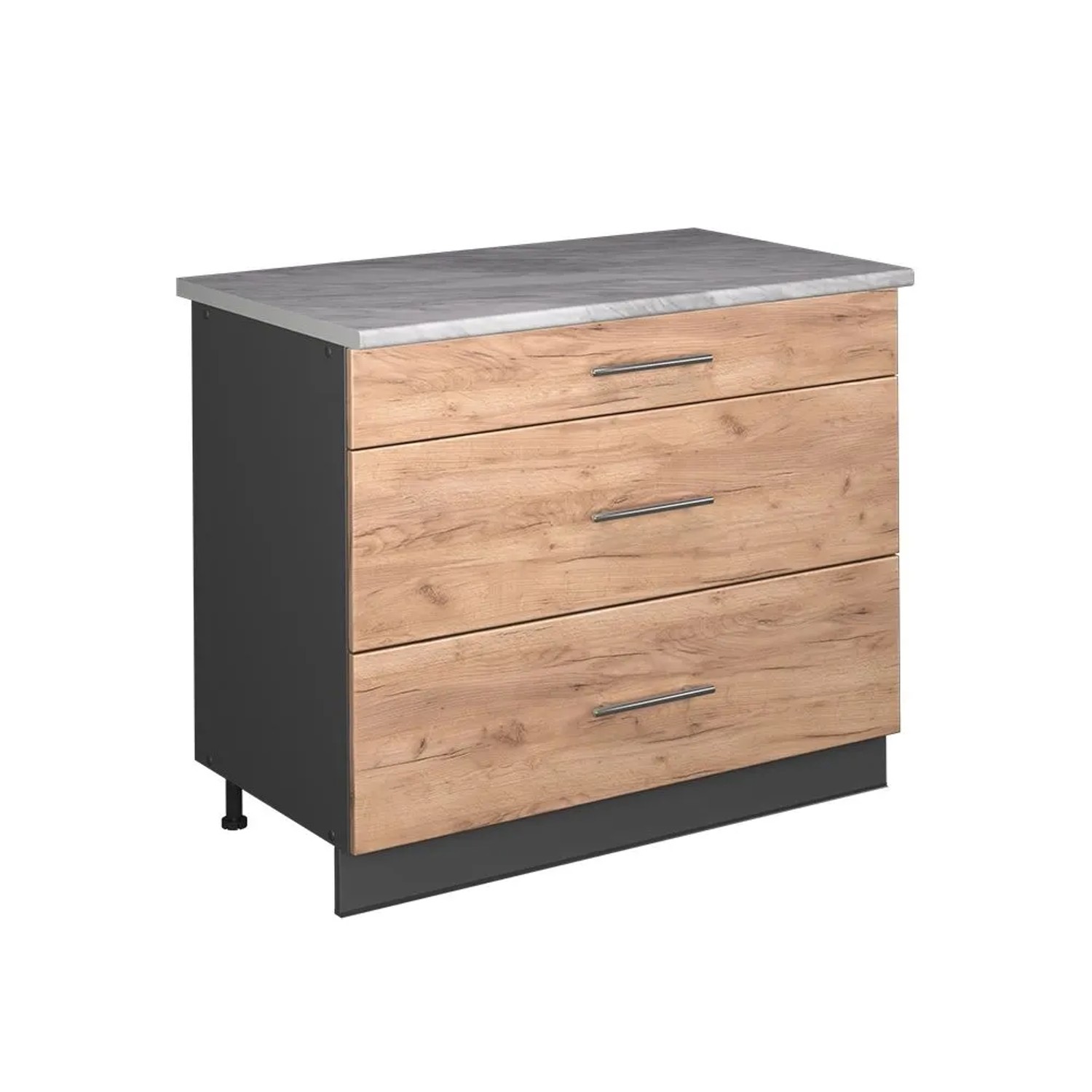 Vicco Küchenunterschrank Fame-Line Goldkraft Eiche/Anthrazit 100 x 82 AP Marmor Art Nr 62017