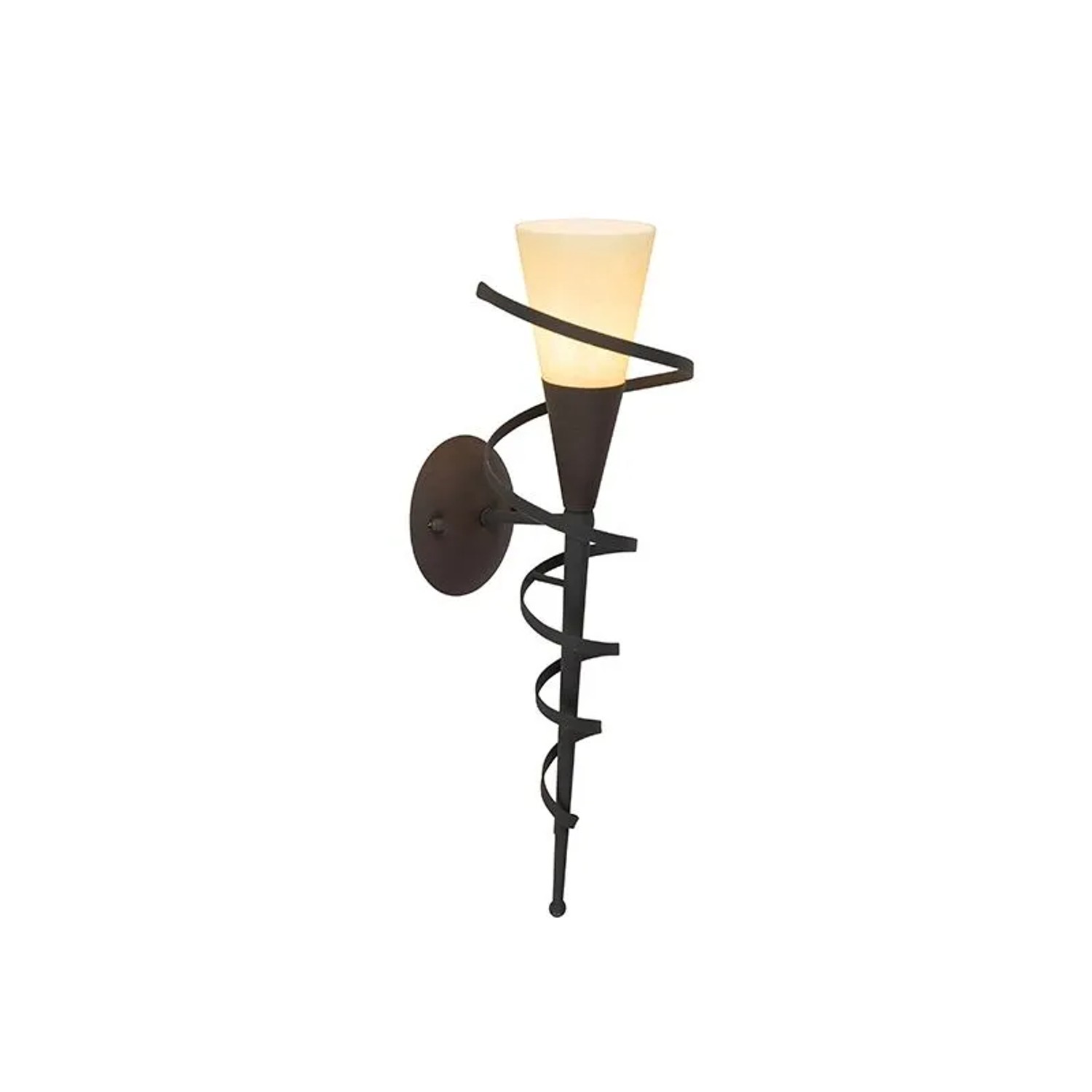 Qazqa Ländliche Wandlampe RostBraun Mit Sahneglas Castle