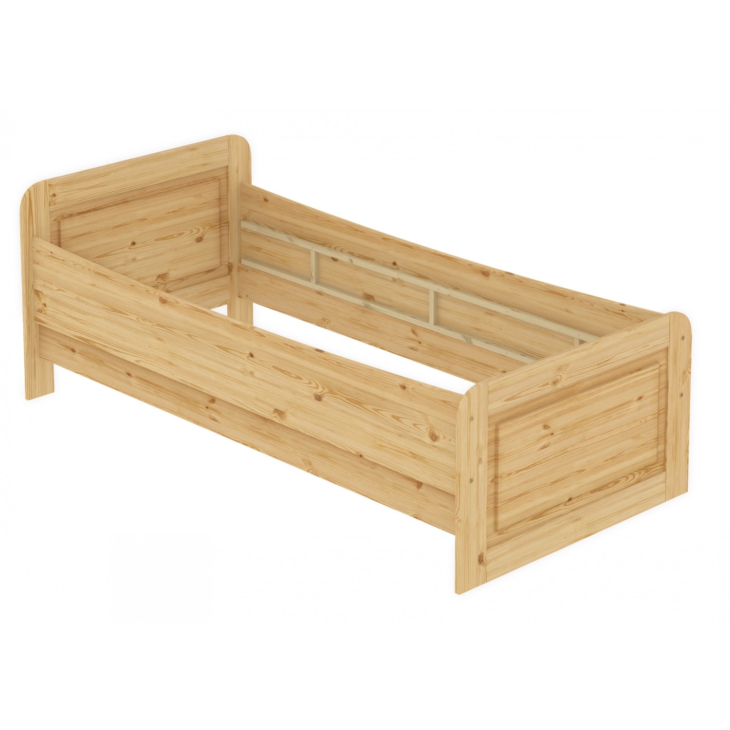 Erst-Holz Seniorenbett 120 x 200 Kiefer Massiv ohne Lattenrost Modell 42