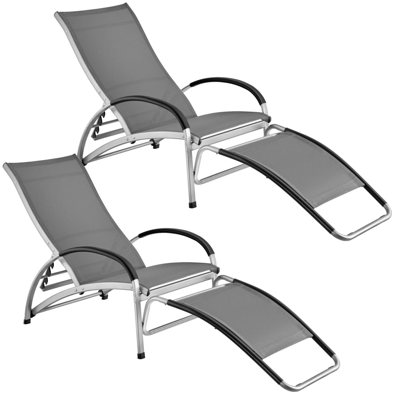 Tectake Sonnenliege Avignon 2 In 1 Funktion  Als Liege Oder Schaukelstuhl Wetterfester Aluminiumrahmen  195 x 62 x 91 cm Anthrazit