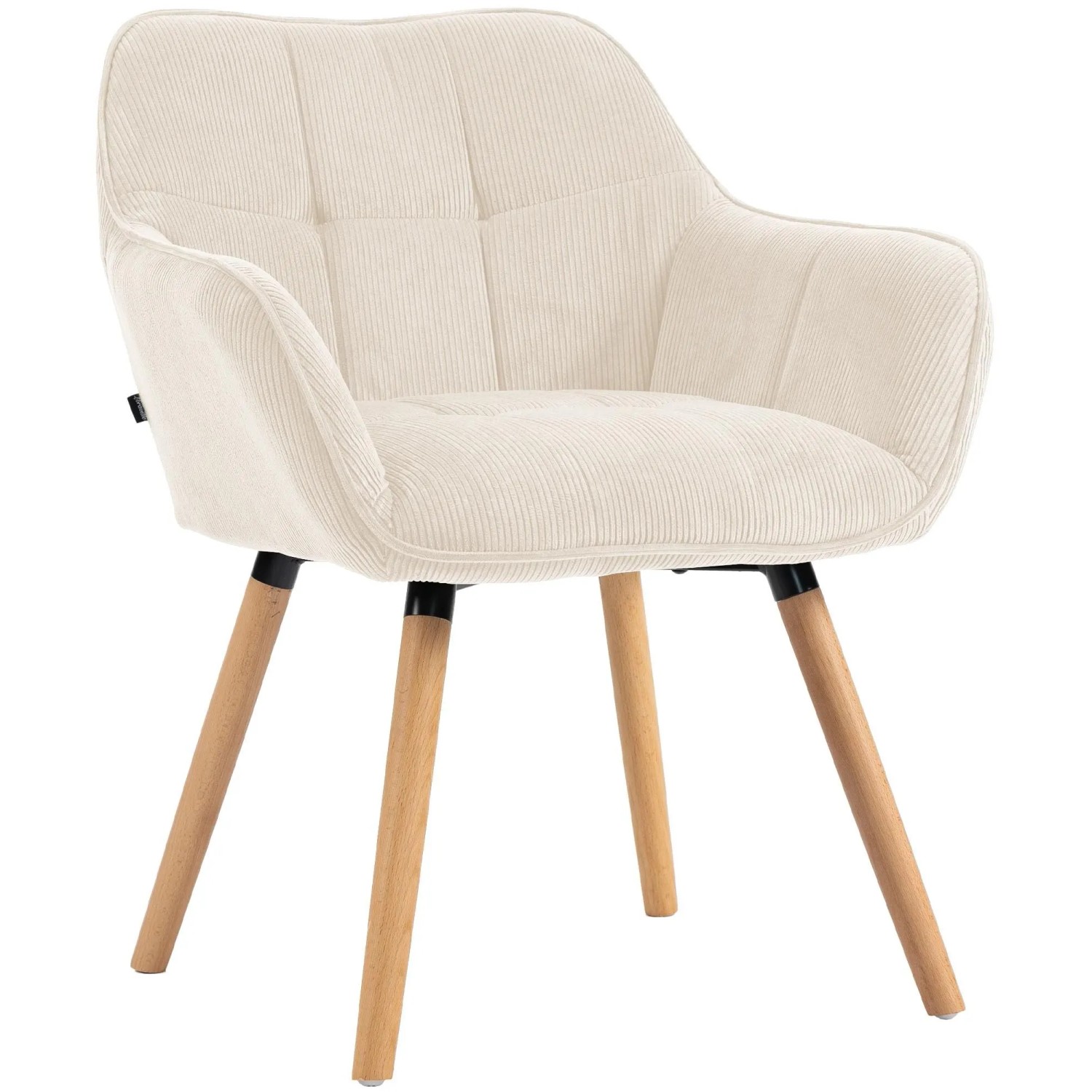 DELUKE Esszimmerstuhl DUNOR Cord Creme 65x64x82cm Braun Essstühle Esszimmerstühle Küchenstühle Wohnzimmerstühle