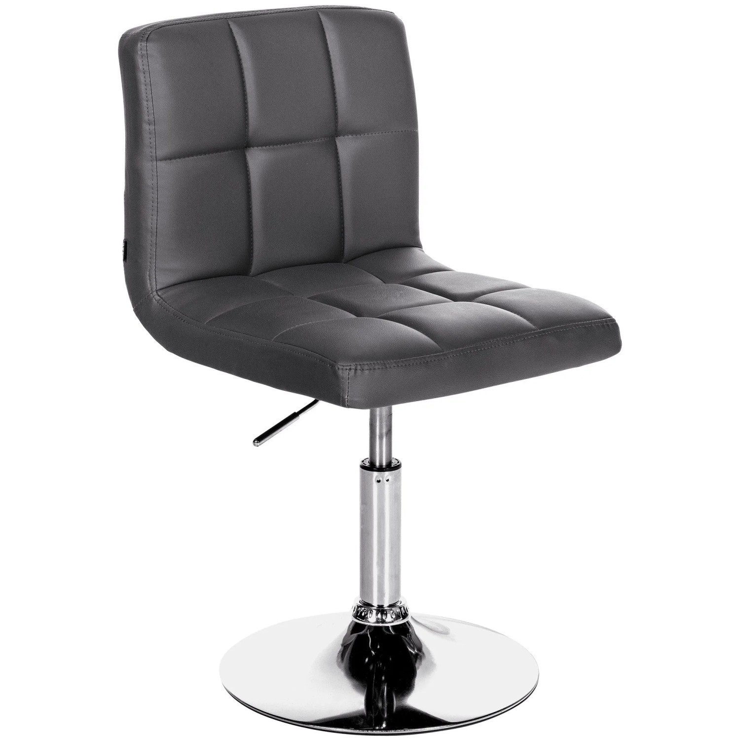 DELUKE Palma Barhocker BANGKO Kunstleder Schwarz 44x49x74cm Barstuhl Höhenverstellbar Mit Lehne Drehbar Tresenhocker Tresenstuhl