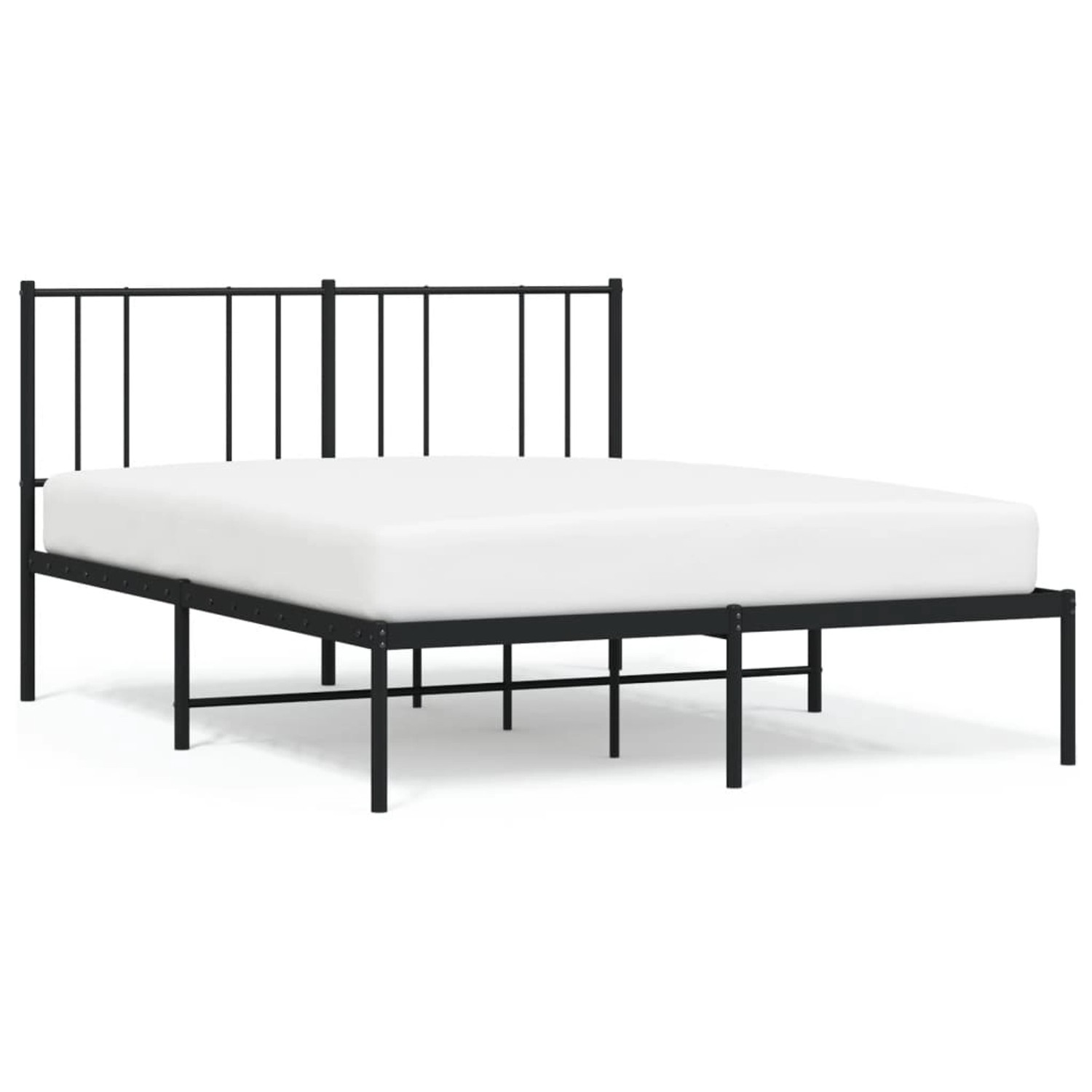 vidaXL Bettgestell mit Kopfteil Metall Schwarz 140x200 cm 352481 günstig online kaufen