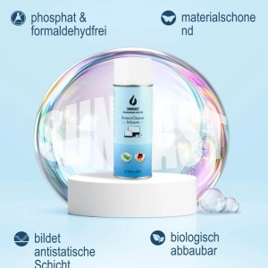 SUNCAST Display Reiniger Set 2x150ml - Bildschirmreiniger Schaum inkl. Mikrofasertuch