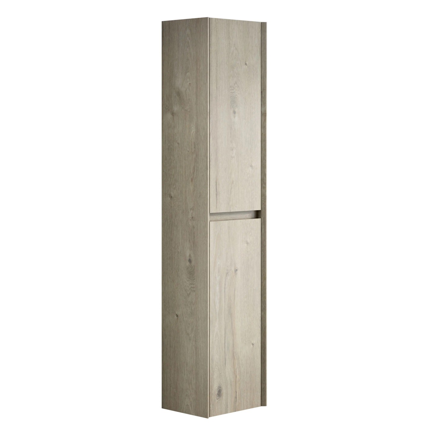 PXloue Hochschrank Bad 140 cm  Badschrank mit 2 Türen  Fach Aufbewahrungsschrank Weiße Eiche Holzoptik Weiß