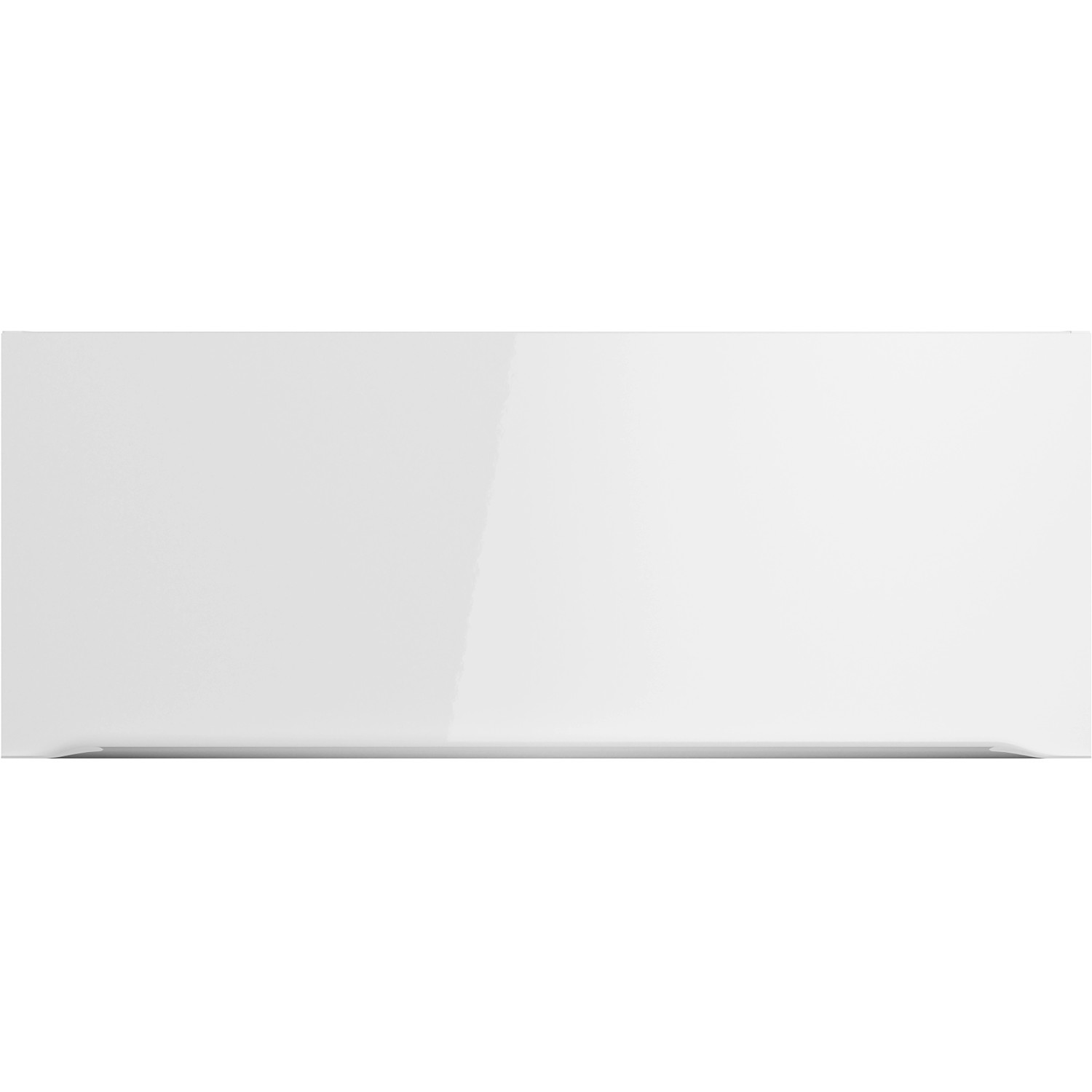 Weißer Optifit Arvid986 Küchen-Hängeschrank, 90 cm breit, mit einer Klappe und Griffleiste in Edelstahloptik.