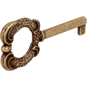 Zierschlüssel Siro 361 im Vintage-Look, Metall Messing Antik für Möbel.