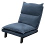 Blauer ML-Design Bodenstuhl mit Leinenbezug und Stahlgestell. Loungesessel zum Entspannen.