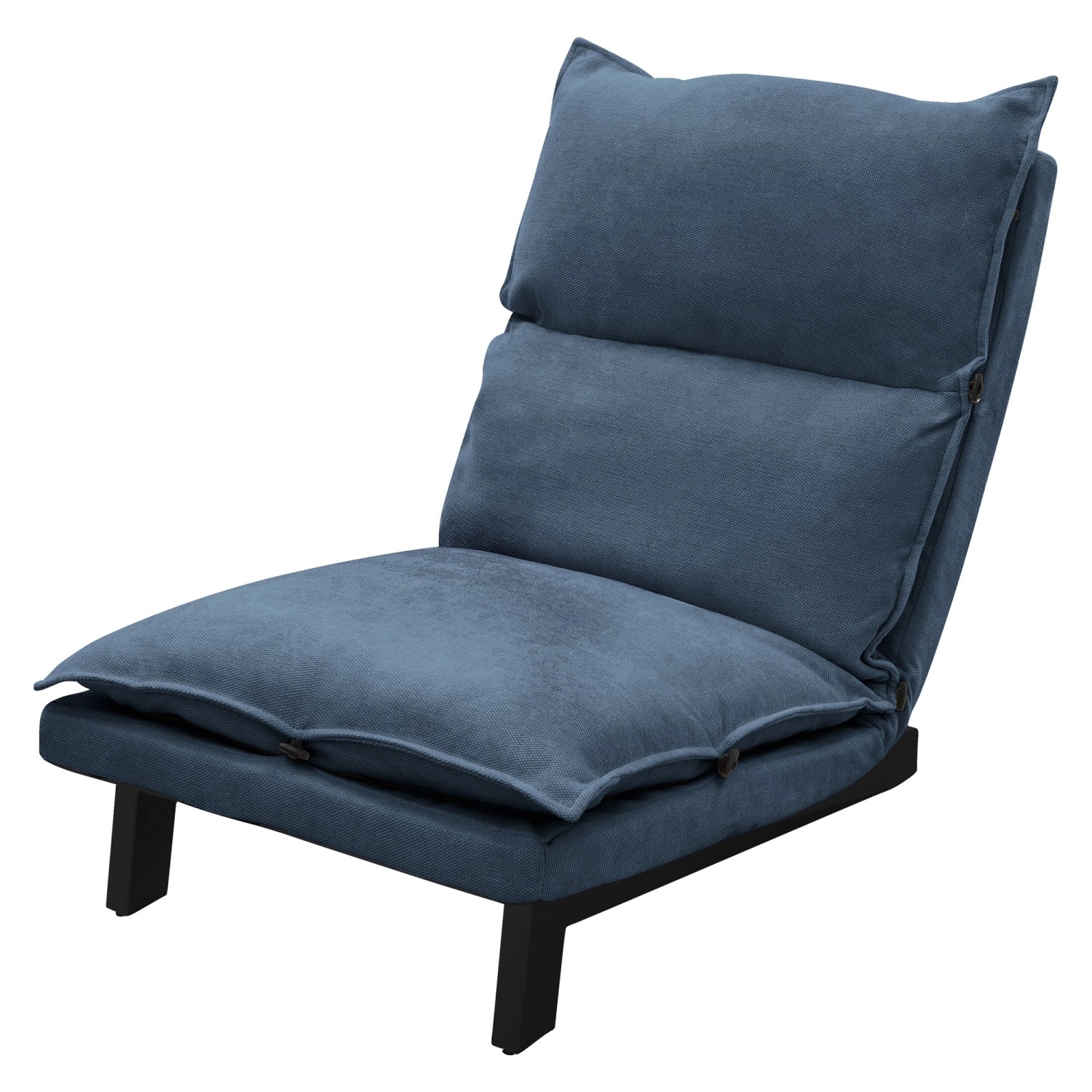 ML-Design Bodenstuhl mit Rückenlehne Blau Leinenbezug Stahlgestell günstig online kaufen
