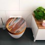 Banjado WC-Sitz Bambus 'Coloured Wood' auf Toilette, Holz-Optik, Universal Scharniere.