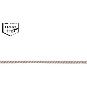 Conacord Drahtseil aus rostfreiem V4A-Stahl, 2 mm, geflochten, Nahaufnahme, Mehrzweckseil.