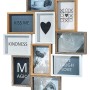 Kobolo Bilderrahmen Collage HEART Holz Weiß Natur 10 Bilder 59x47 cm