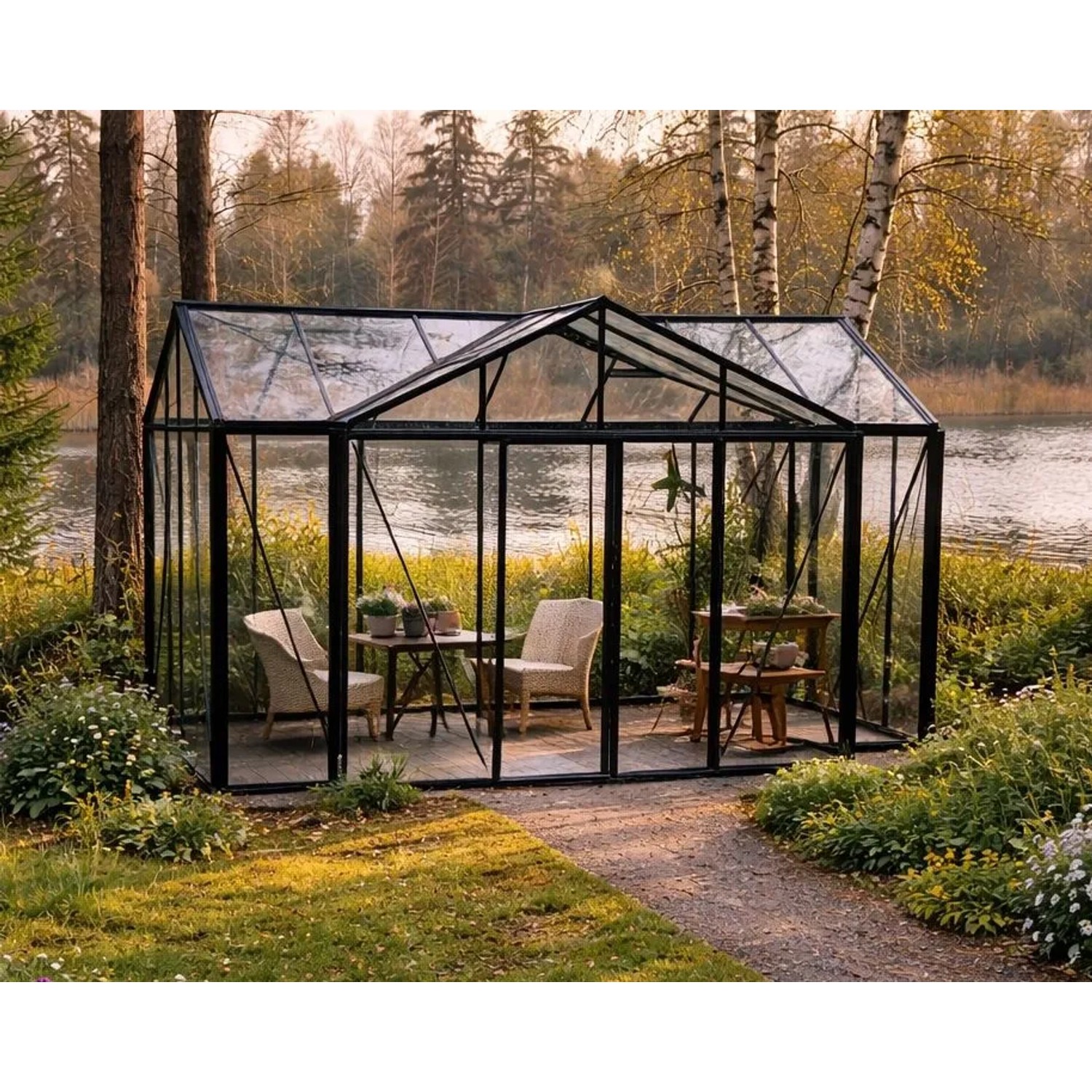 Bloomcabin Premium-Qualität Gewächshaus T-Modell Orangerie GHT1