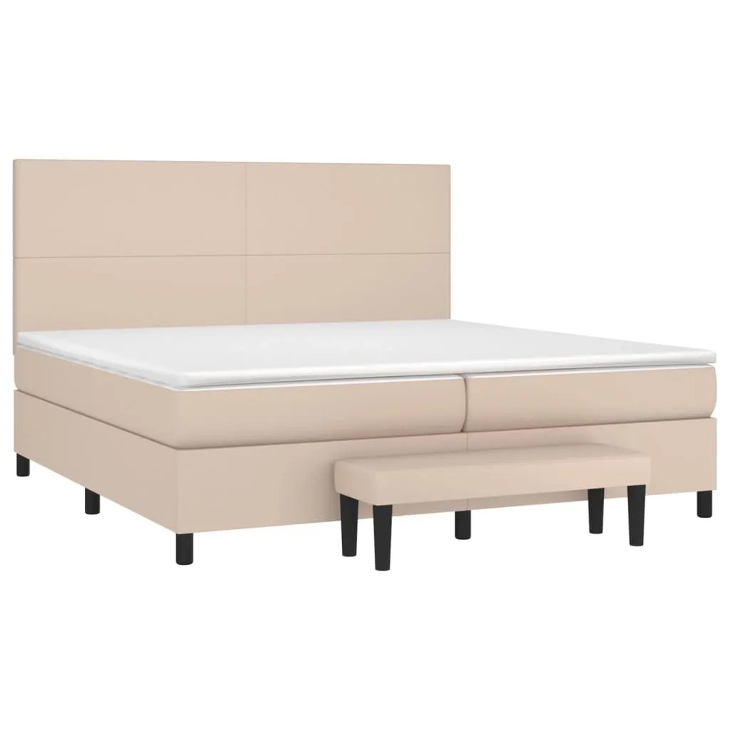 vidaXL Boxspringbett Matratze Cappuccino-Braun 200x200cm Kunstleder 3137568