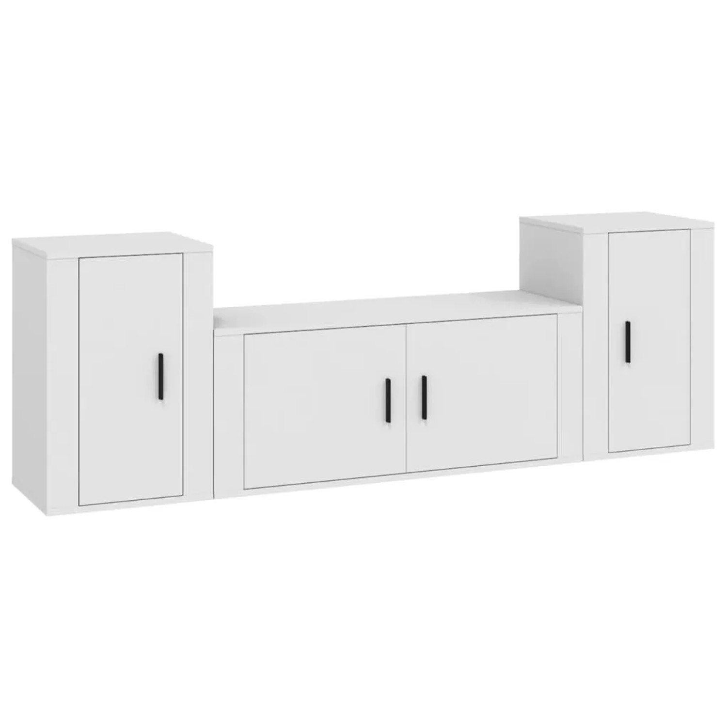 vidaXL 3-Tlg TV-Schrank-Set Weiß Holzwerkstoff 3188510