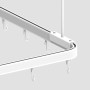 Flexible, weiße Euroshowers Duschvorhangstange, 300 cm lang, mit Haken und Halterungen.
