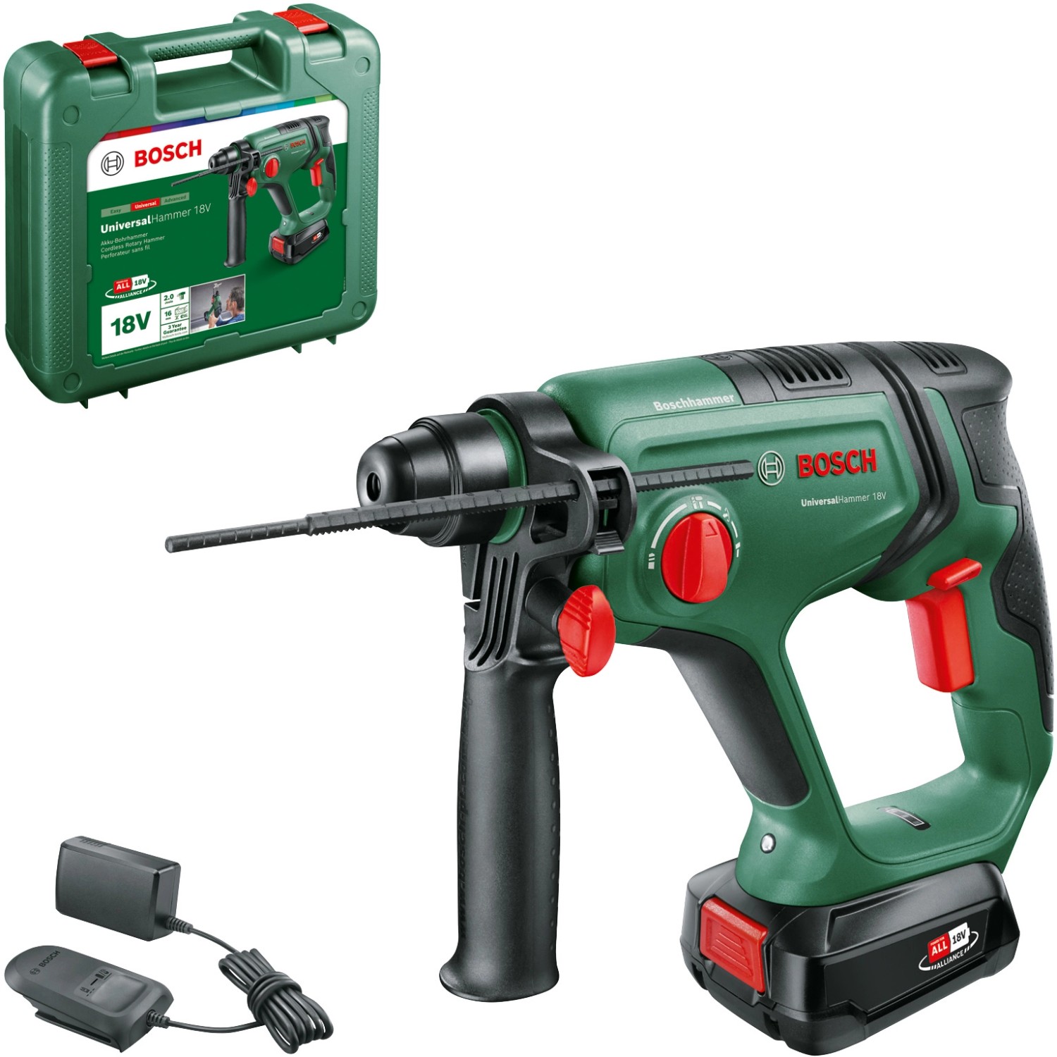 Bosch 18 V Akku-Bohrhammer Bosch Universal Hammer 18V inkl. 2,5 Ah Akku