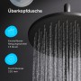 AM.PM Duschsystem Hit S: Schwarze Regendusche mit Wasserstrahl im Detail.