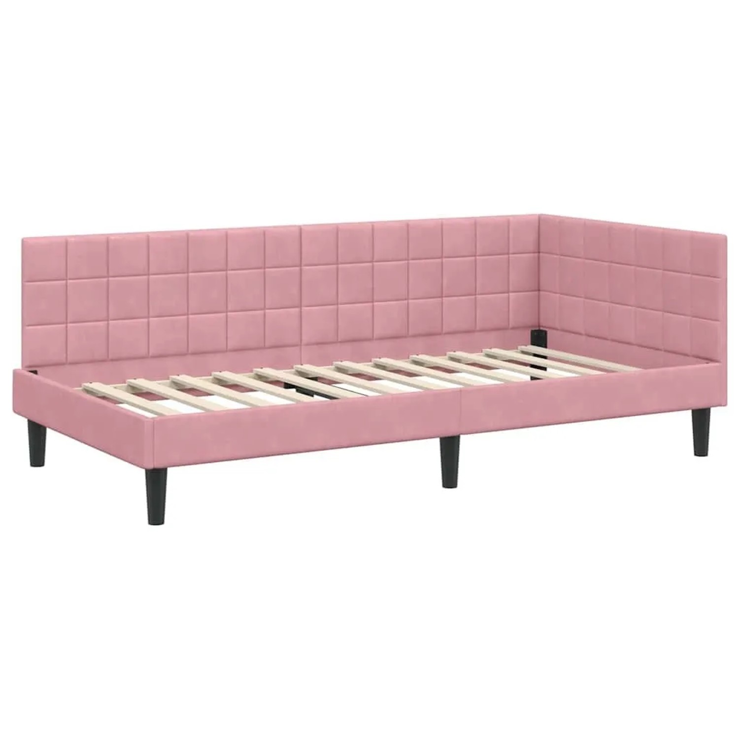 vidaXL Eckbettgestell mit Kopfteil Rosa 100 x 200 cm Stoff 42016441 günstig online kaufen