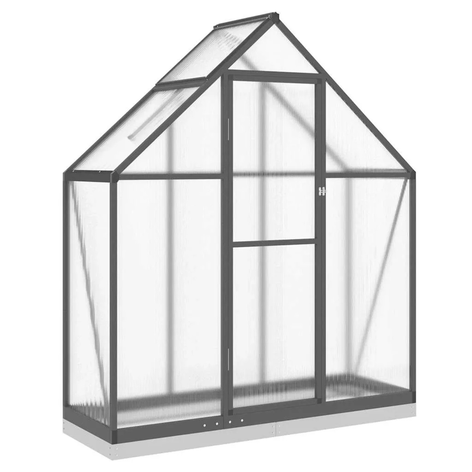 Furnicato Gewächshaus Mit Fundamentrahmen Anthrazit 169x58x202 Cm Alu