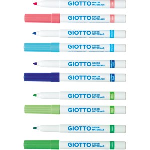 Giotto Decor Materials Marker, 12 Stifte in verschiedenen Farben.