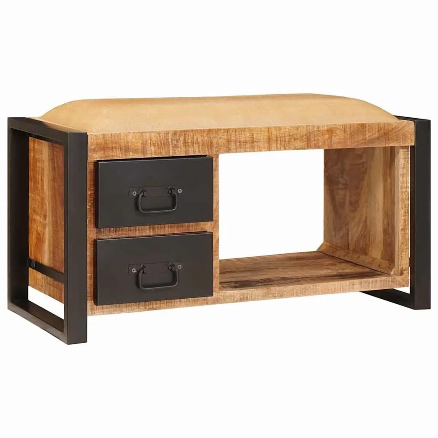 vidaXL Sitzbank mit Stauraum Braun 80 x 35 x 40 cm Massivholz Mango 4015983